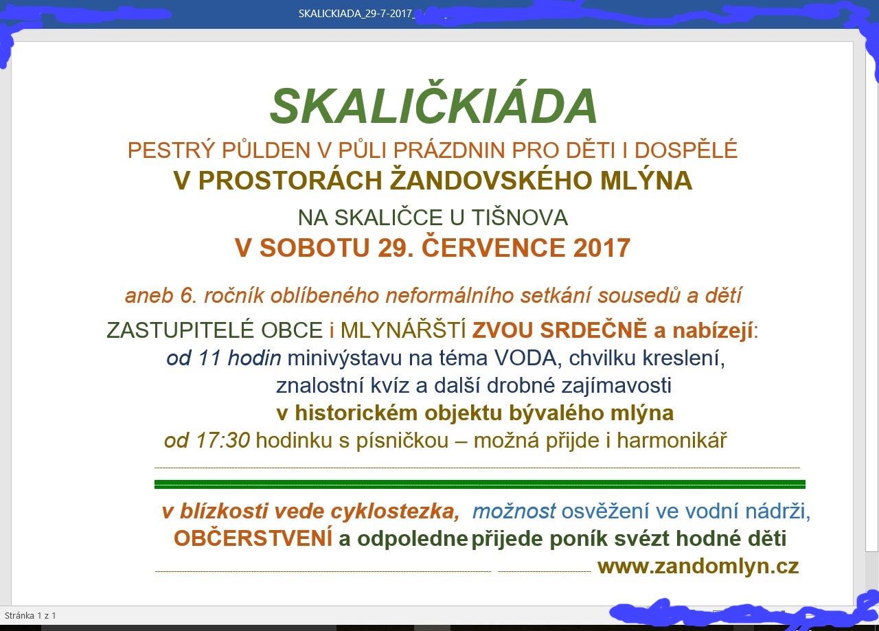 Pozvánka na 6. ročník Skaličkiády